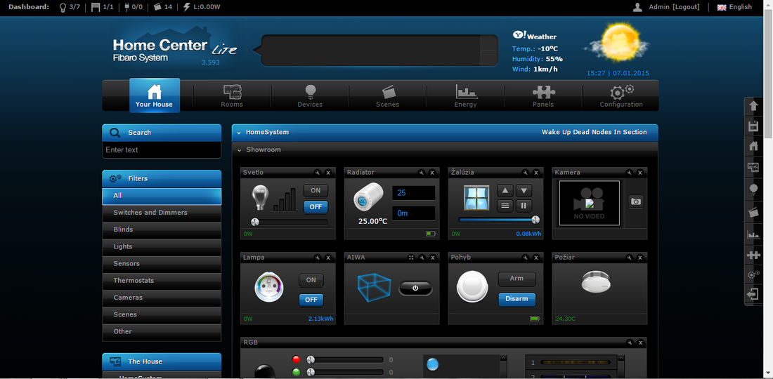 Fibaro user interface, Fibaro užívateľské rozhranie